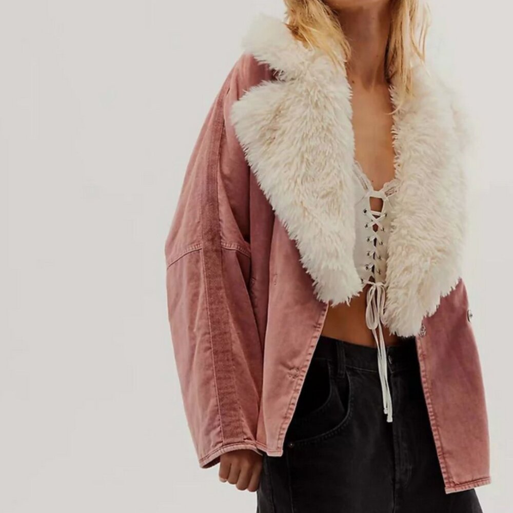 Free People Lolo Jacket in Mauve Size XL NWT - Picture 1 of 13